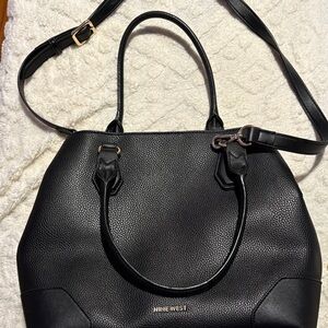 Nine West Black Textured Shoulder Bag